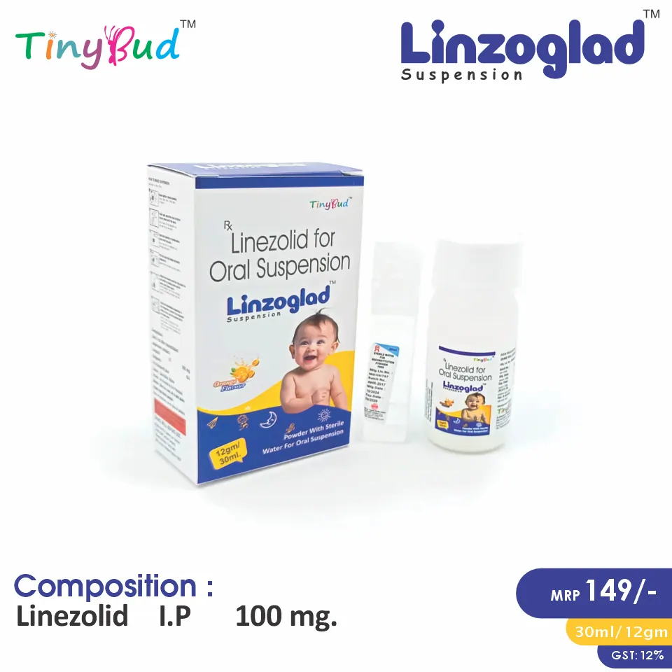 Linezolid I.P. 100mg Dry Syrup at the best price in PCD Pharma Franchise for Antibiotic and Severe Bacterial Infections Treatment.